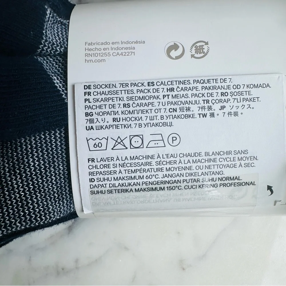 H&M kids cotton blend socks 7 pack